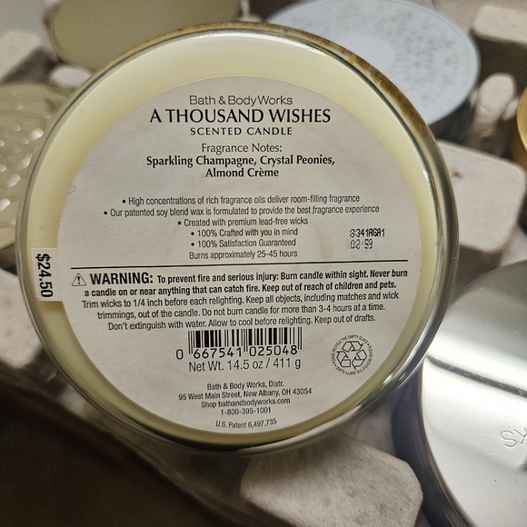 Bath & Body Works 3 Wick Candle A Thousand Wishes Rare Vintage - Picture 6 of 6
